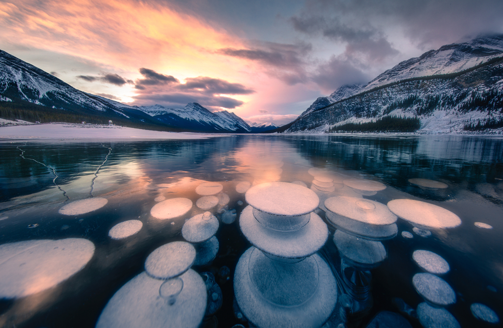 stunning frozen lakes